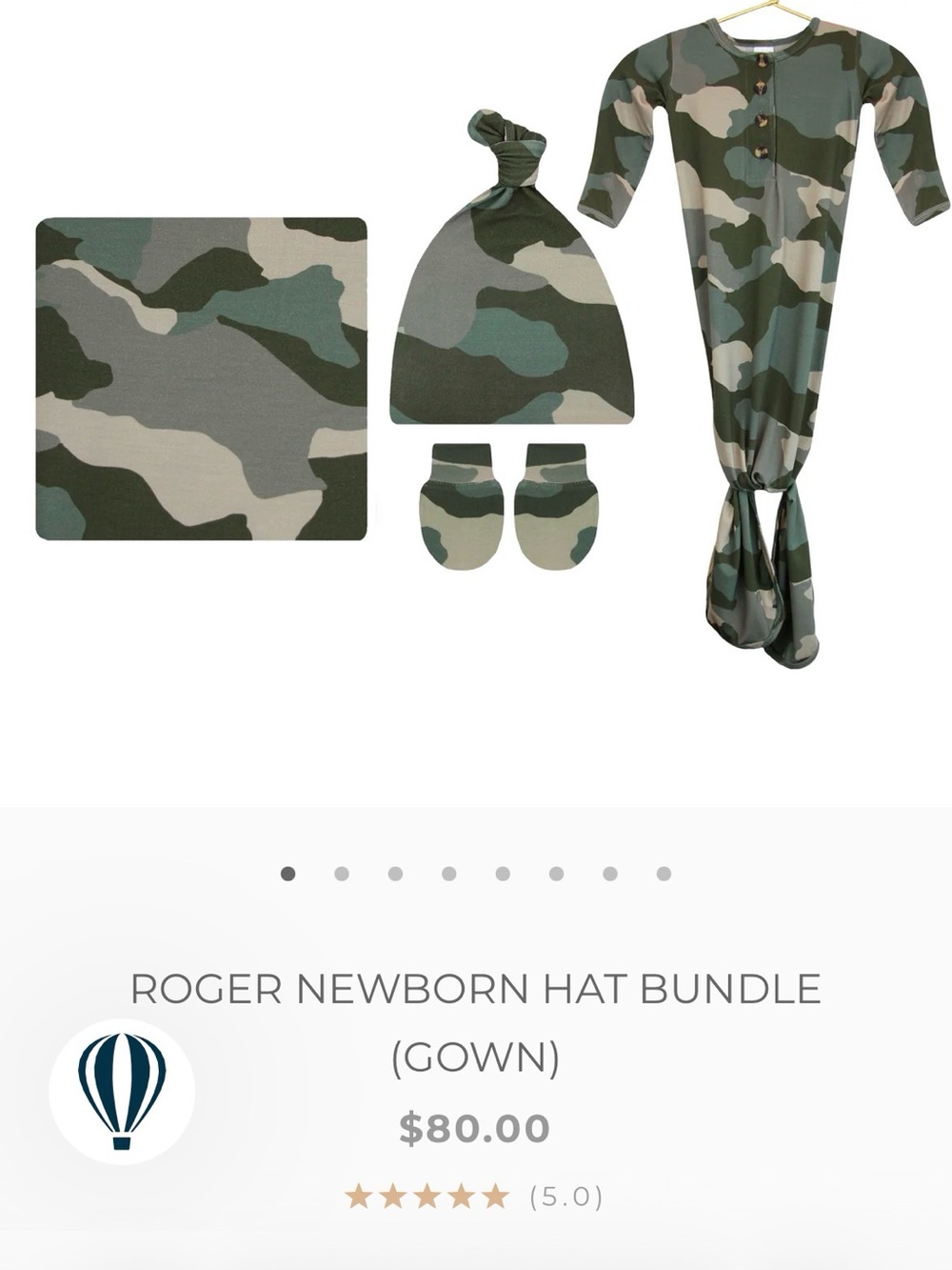 Lou Lou & Company Green Camo Newborn Bundle